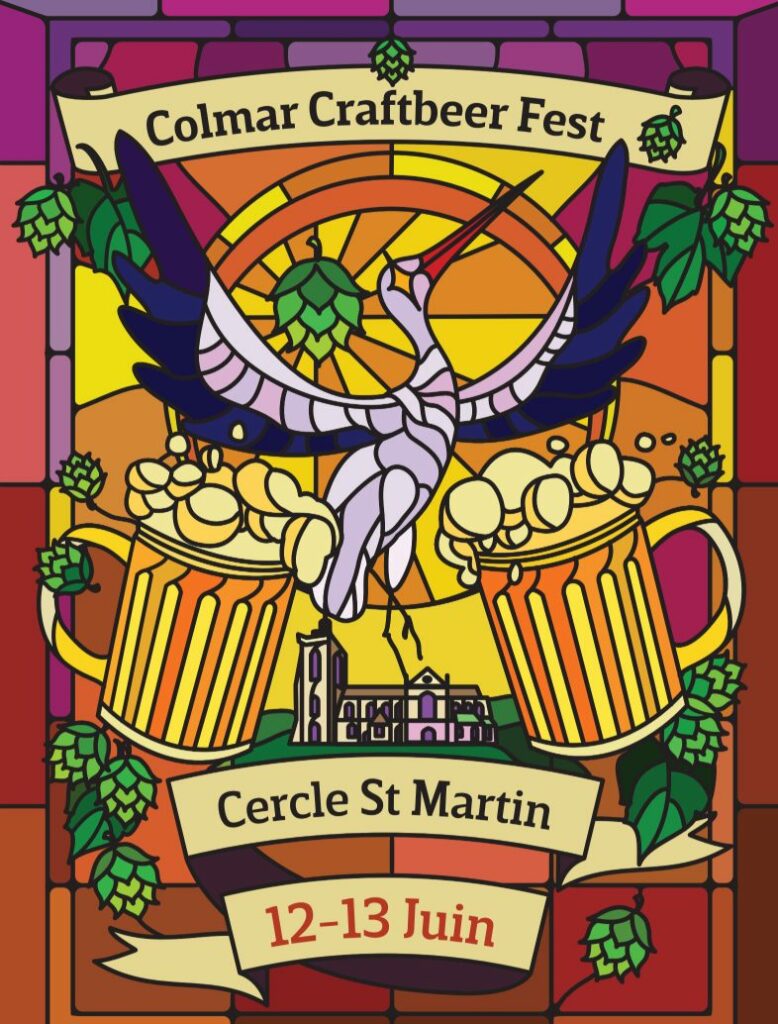 Affiche du Colmar Craftbeer Fest par l'artiste Alice Hébrard